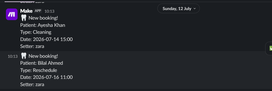 New booking alert (Slack)